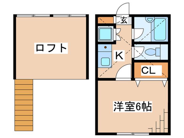 グリーンハウス弥栄(1K/2階)の間取り写真