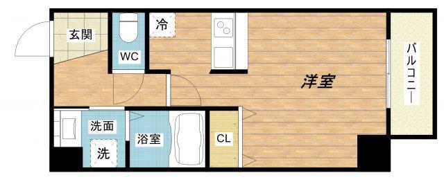 WILLDO松屋町(ワンルーム/9階)の間取り写真
