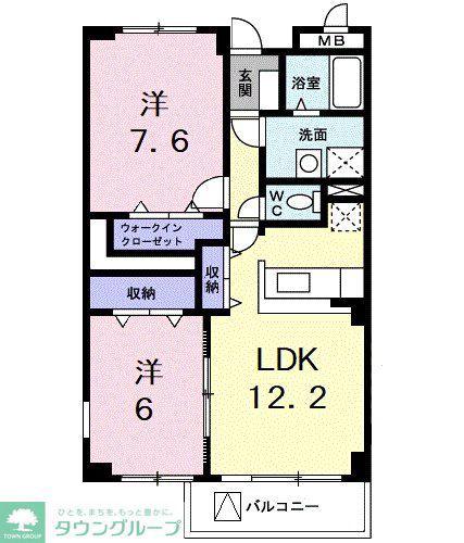 ヴィオラセア清瀬(2LDK/2階)の間取り写真