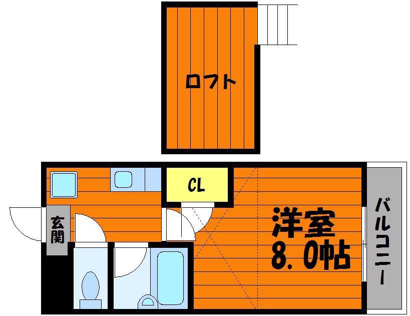 ミガール(1K/3階)の間取り写真