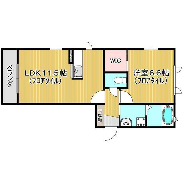 アルテミス湘南I(1LDK/2階)の間取り写真