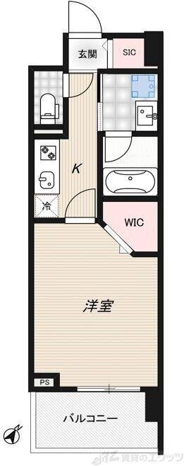 RIDGE豊洲(1K/3階)の間取り写真
