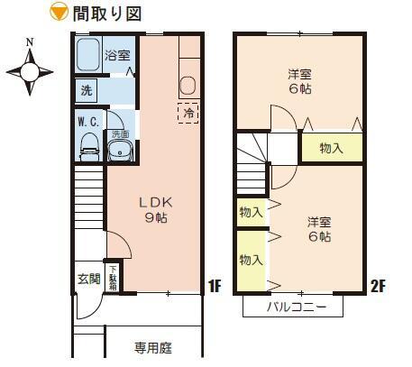 チェストK1(2LDK/1階)の間取り写真