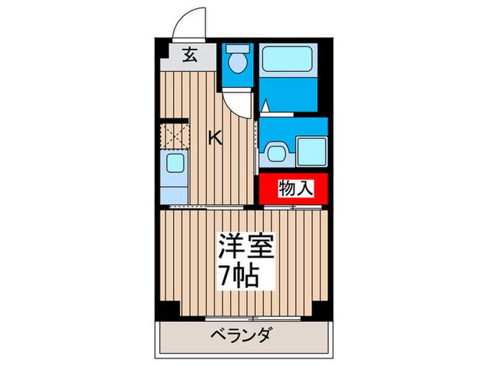 リバ-シティハイツ岡田(1K/5階)の間取り写真