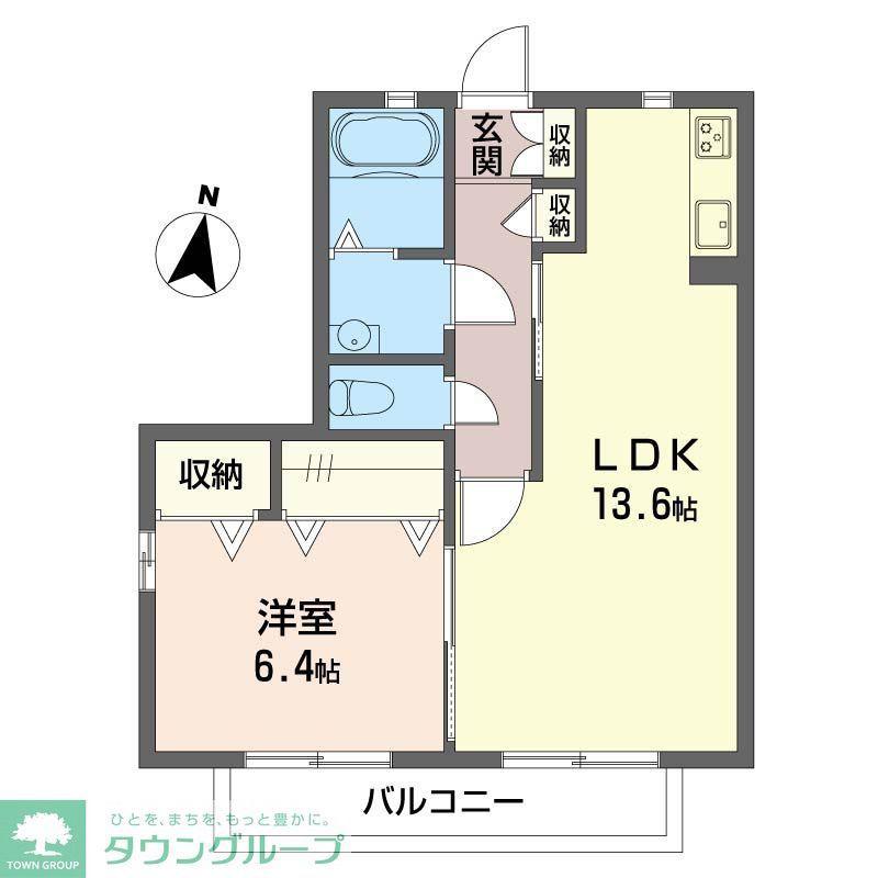 カサベルテA(2DK/2階)の間取り写真