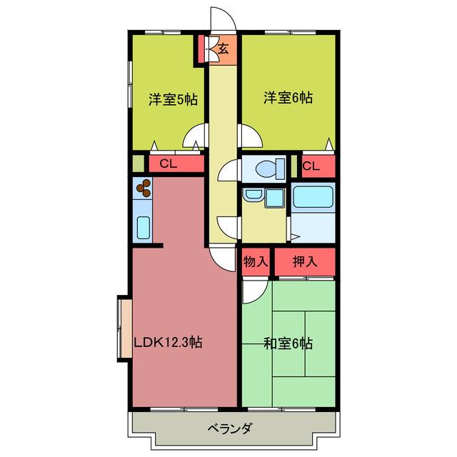 エルパラシオ(3LDK/1階)の間取り写真