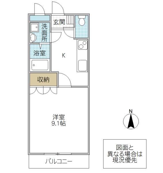 コンフォール舟小屋(1K/2階)の間取り写真