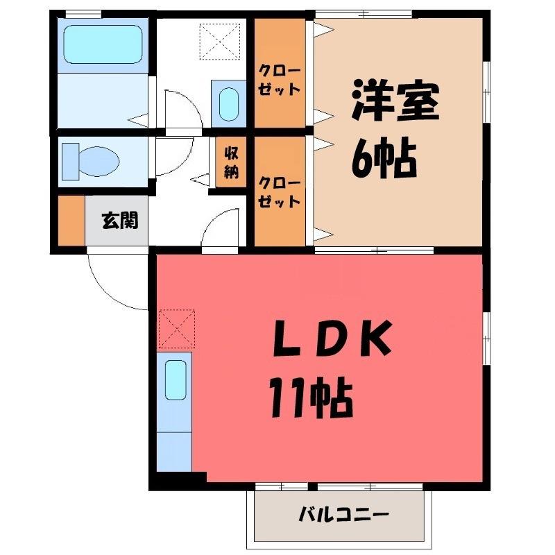 アットイーズ V(1LDK/1階)の間取り写真