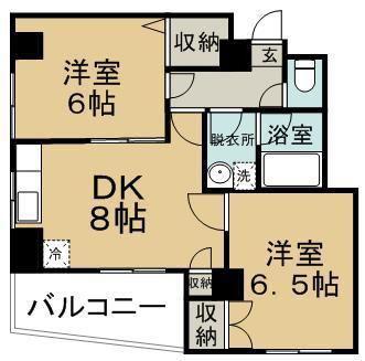 エヴァーグレース(2DK/4階)の間取り写真