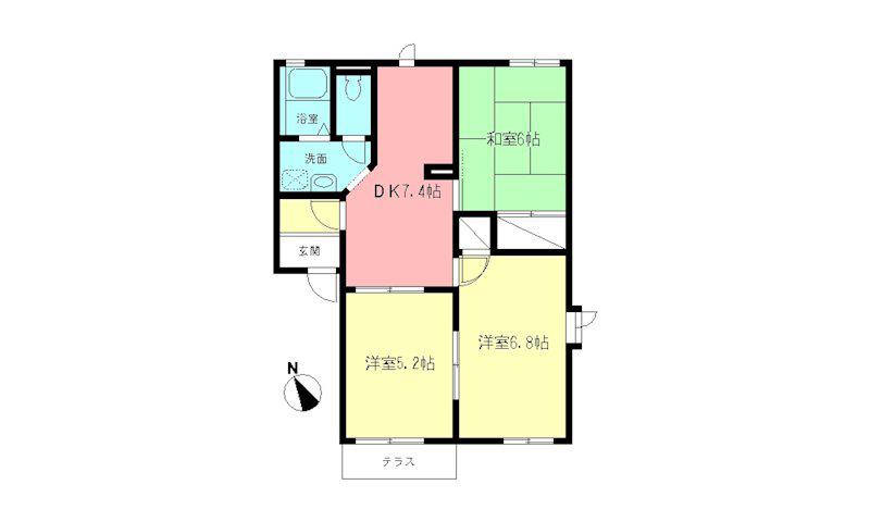 プレズントハイム(3DK/1階)の間取り写真