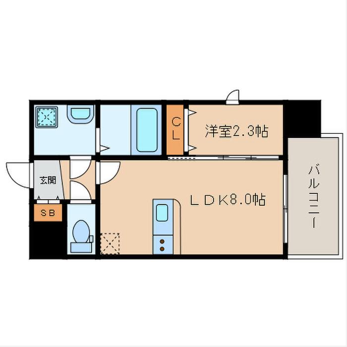 アスシード大手門(1LDK/11階)の間取り写真
