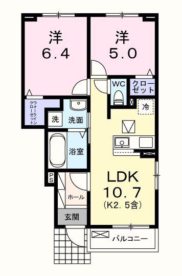 サニーリーヴズ(2LDK/1階)の間取り写真