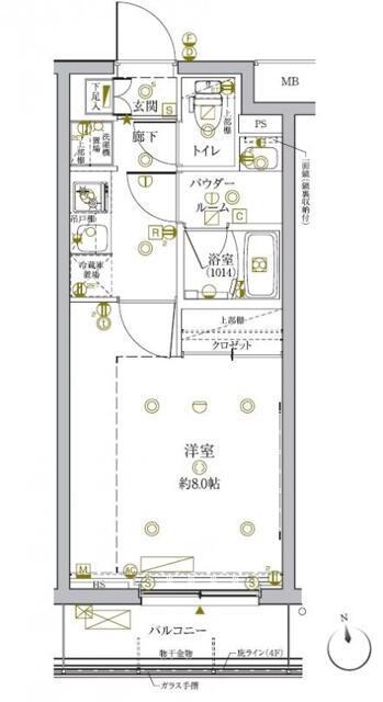 クレイシアIDZ新宿落合ディアコート(1K/3階)の間取り写真