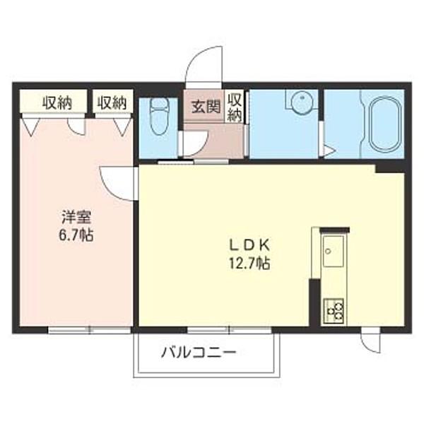 セロエステ(1LDK/1階)の間取り写真