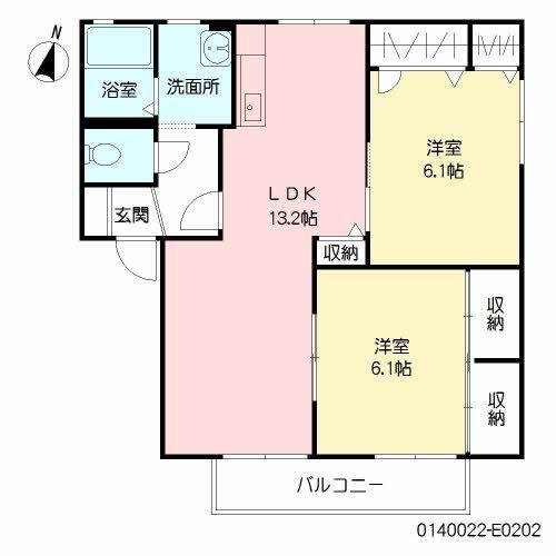 プリマベーラ E棟(2LDK/2階)の間取り写真