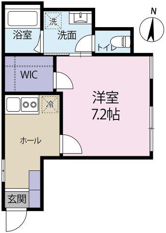CASA FIORA(1K/1階)の間取り写真