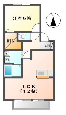 フラッツ清風(1LDK/2階)の間取り写真