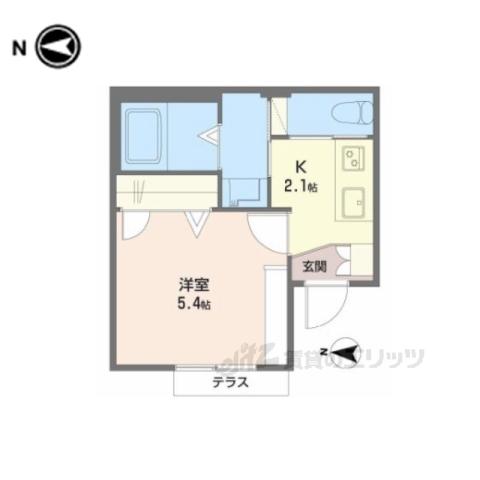 ディアス桃山(1K/1階)の間取り写真