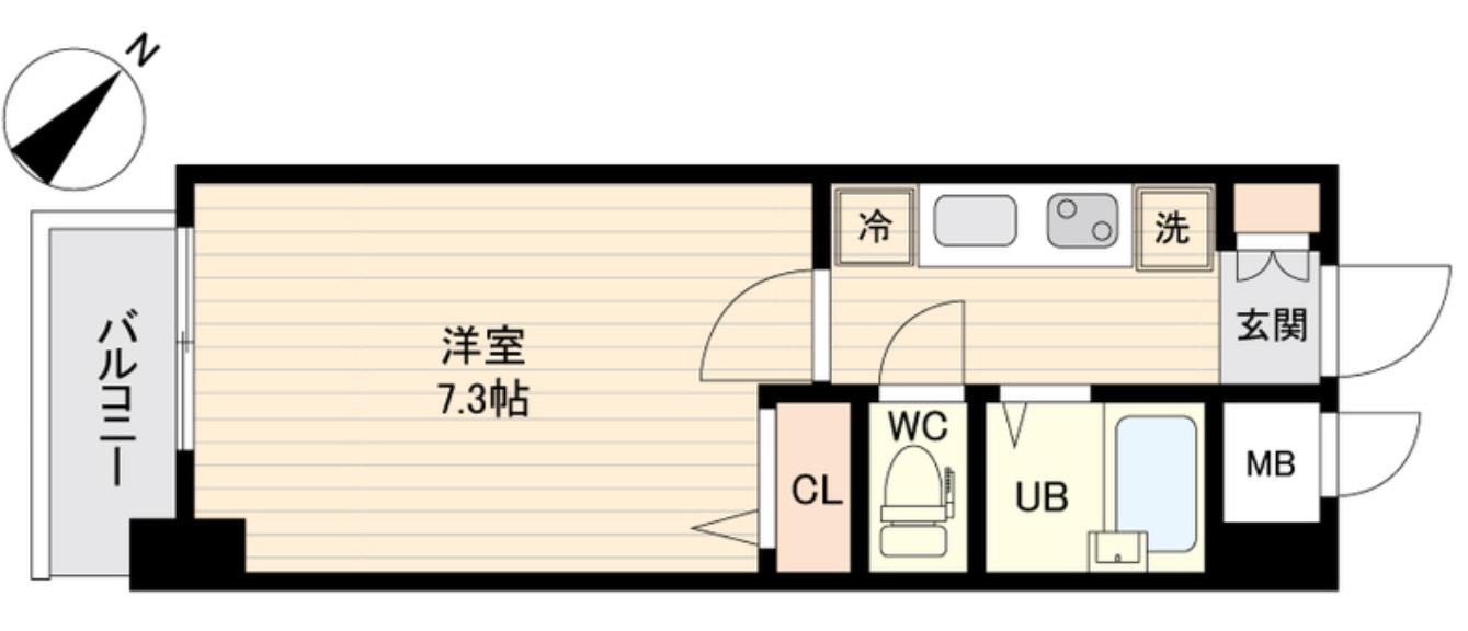 エシッド行徳駅前(1K/4階)の間取り写真