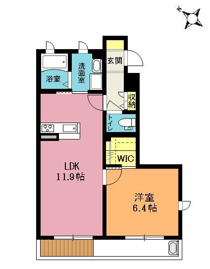SHMル・シエル ドゥ(1LDK/1階)の間取り写真
