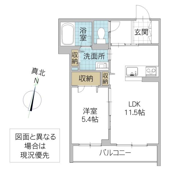 マロン・テイ 見和(1LDK/1階)の間取り写真