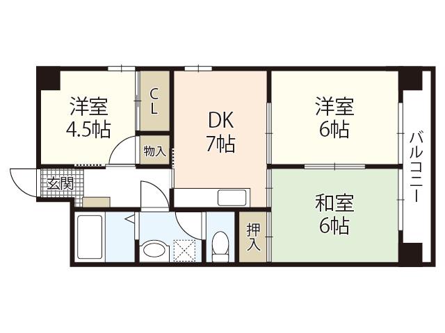 ARISTA広島平和大通(3DK/5階)の間取り写真