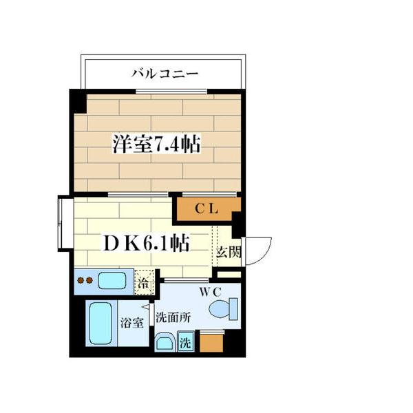 アエラス(1DK/3階)の間取り写真