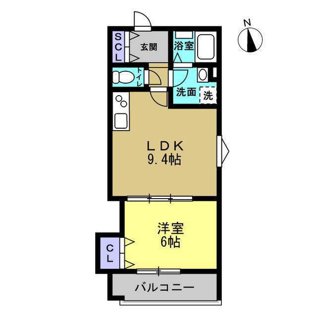 NAGAMORI新深江(1LDK/3階)の間取り写真