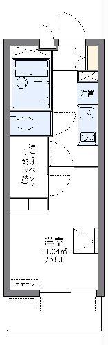 レオパレスLEBEN京橋(1K/1階)の間取り写真