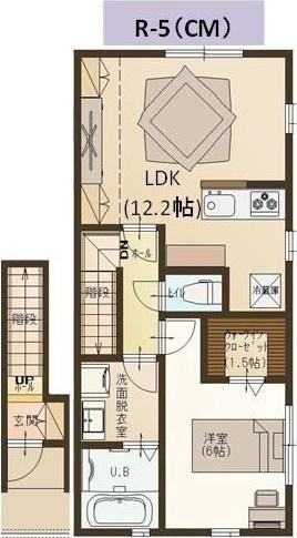 ユーソニアン・長倉(1LDK/1階)の間取り写真
