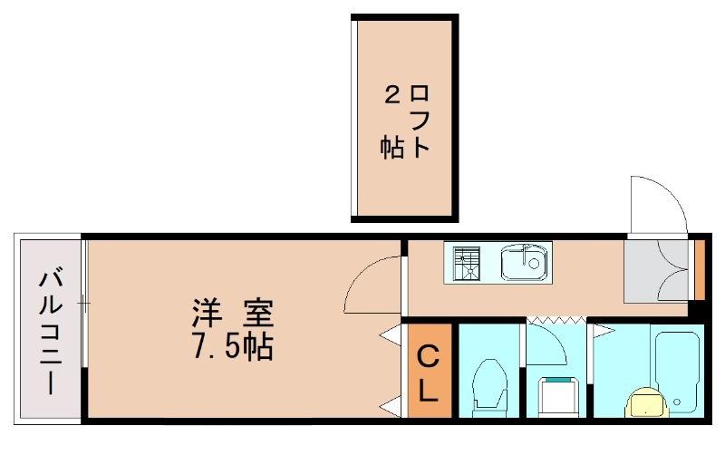 イーストスプリーム II(1K/1階)の間取り写真