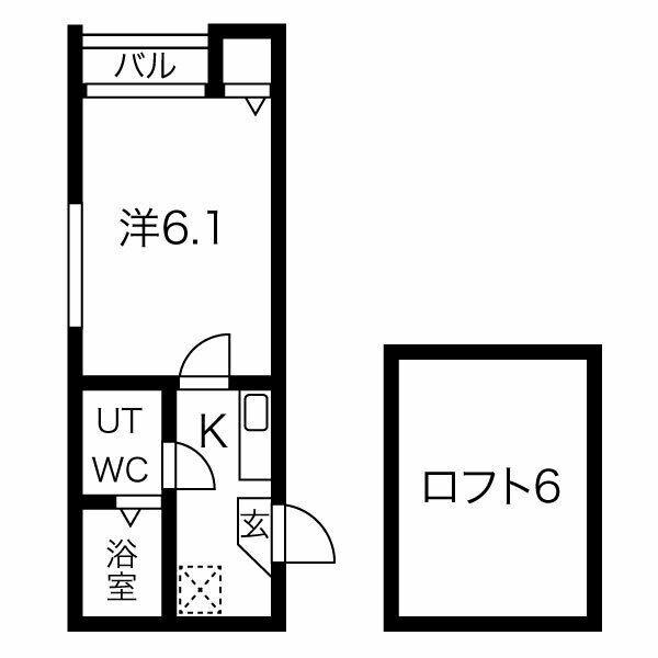 アイリス本陣(1K/1階)の間取り写真