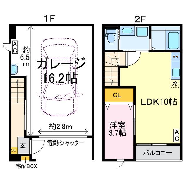 WALTER TOBAI(1LDK/1階)の間取り写真
