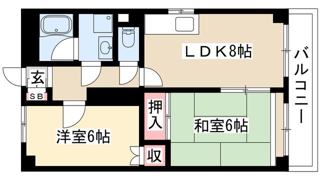 グレイシス葵(2LDK/7階)の間取り写真