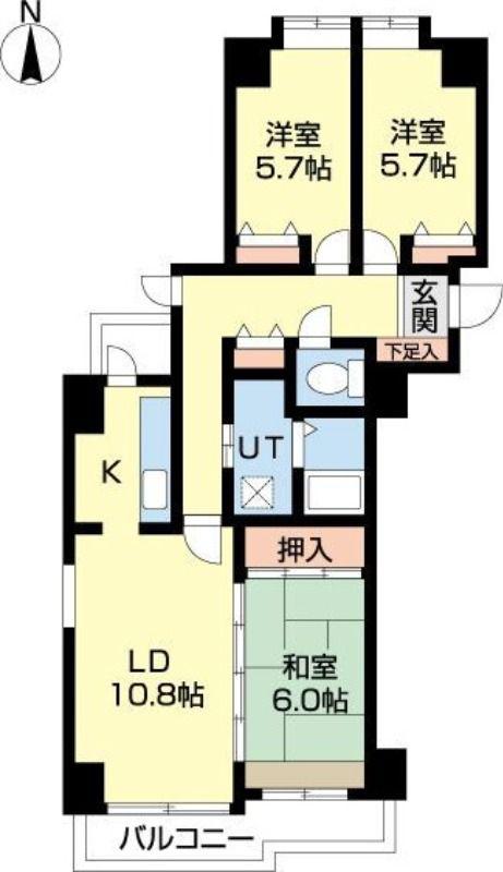 オ・ドミール北19条(3LDK/1階)の間取り写真
