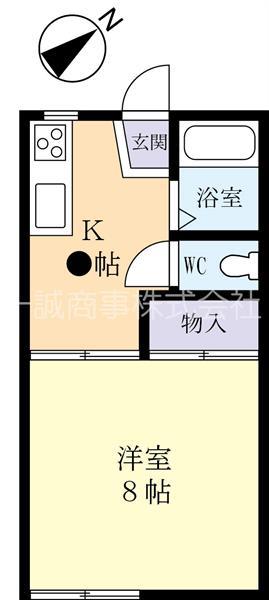 ハイツときわ(1K/2階)の間取り写真