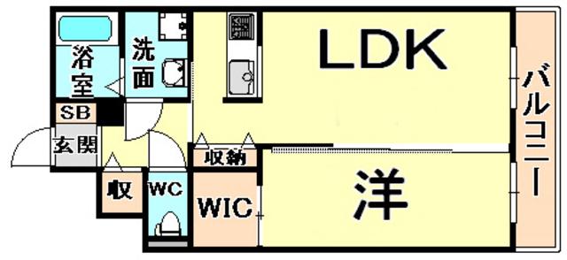 ネオサンライズ(1LDK/1階)の間取り写真