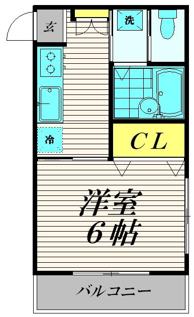 エクセル秀和(1K/2階)の間取り写真