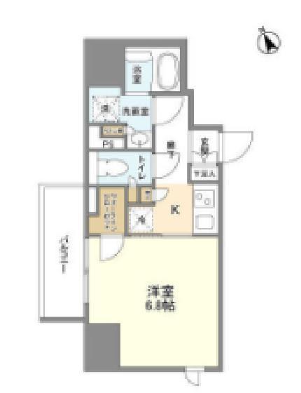 シェフルール新御徒町II(1K/9階)の間取り写真