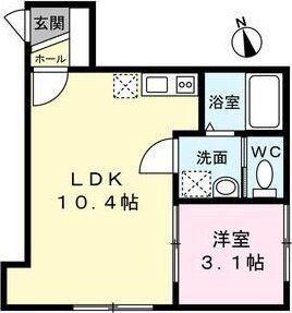 メゾン・ド・サリュー(1LDK/2階)の間取り写真