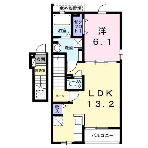 OKUSAWA COURT(1LDK/2階)の間取り写真