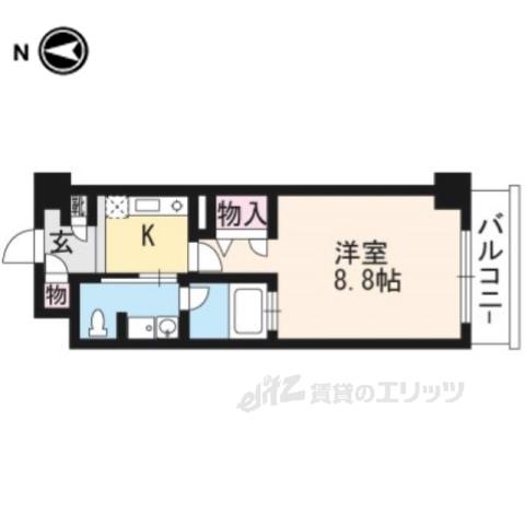 ヴィヴィ・プリメラ(1K/4階)の間取り写真