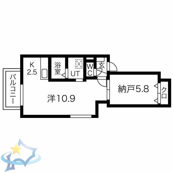 PRIME2・1(1LDK/9階)の間取り写真