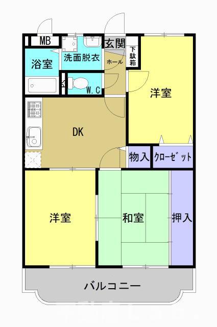 サンプレッソ(3DK/1階)の間取り写真