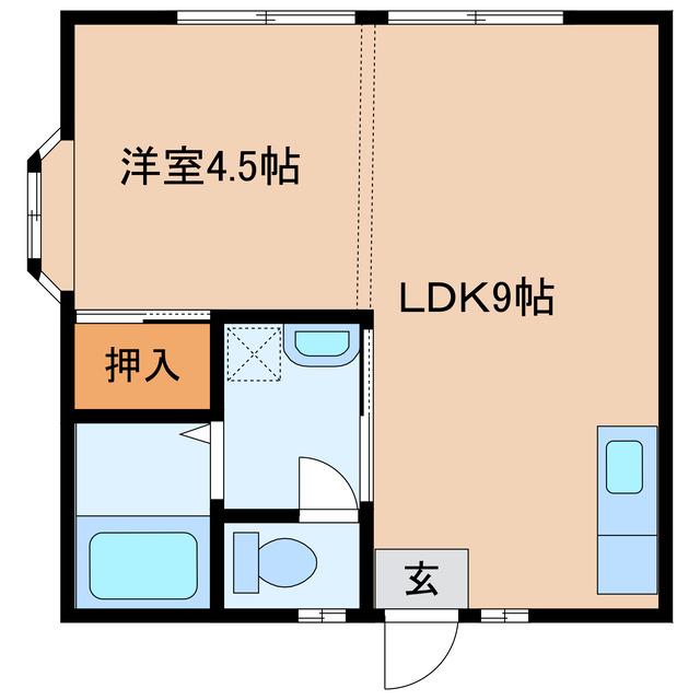 コーポラス中須(1LDK/1階)の間取り写真
