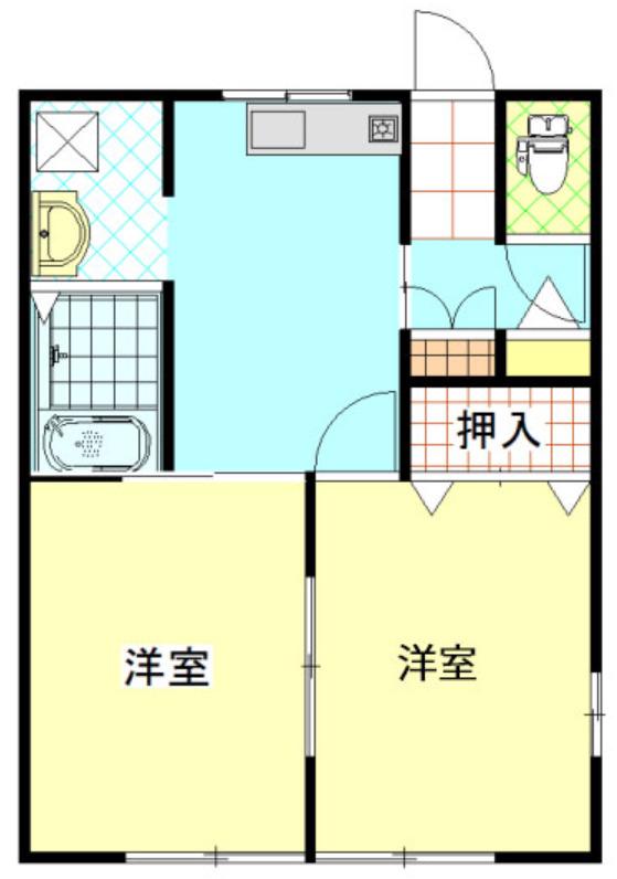 ハイツ清水J(2DK/1階)の間取り写真