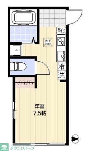 ベルビューアベニュー元住吉(ワンルーム/1階)の間取り写真