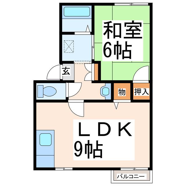 プレジールTY(1LDK/1階)の間取り写真