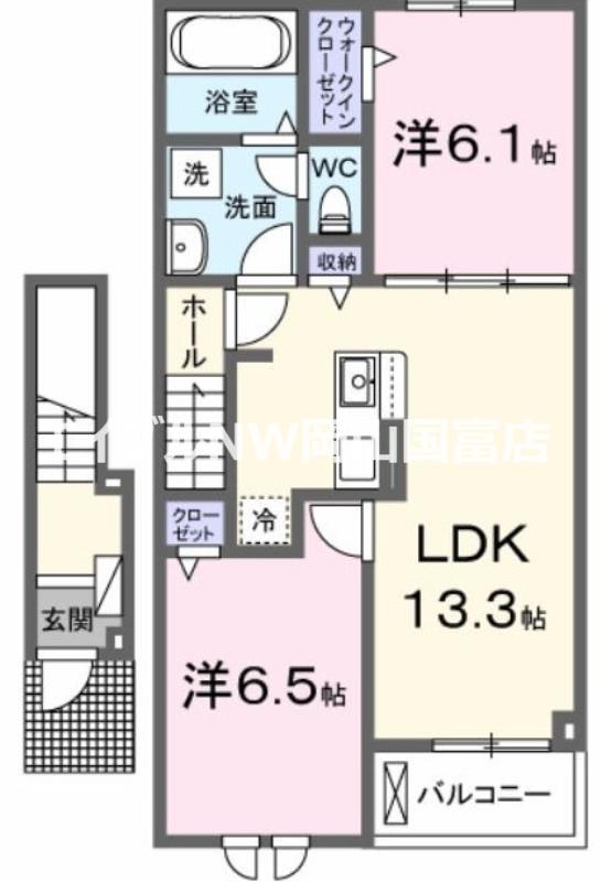 プティボヌールB(2LDK/2階)の間取り写真