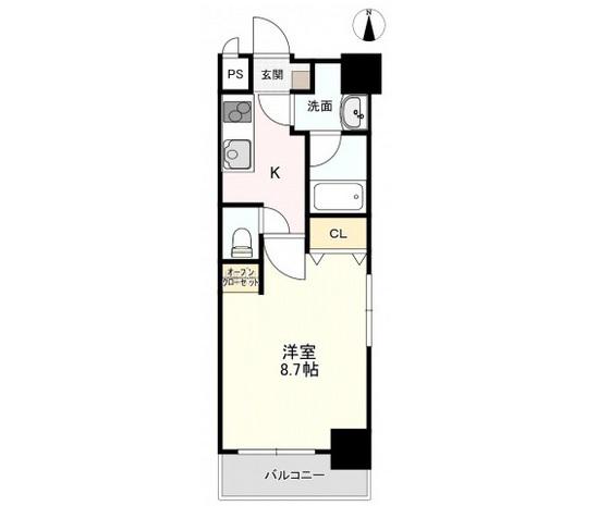 柳町CORAL(1K/7階)の間取り写真